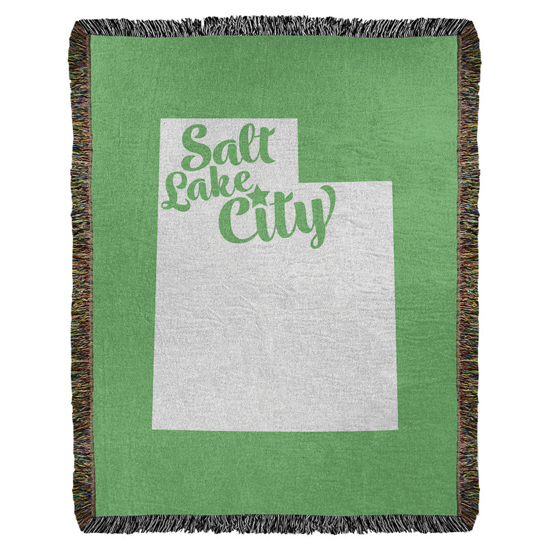 Jeté en coton tissé sel lake city, l 60 po x L 80 po, Vert