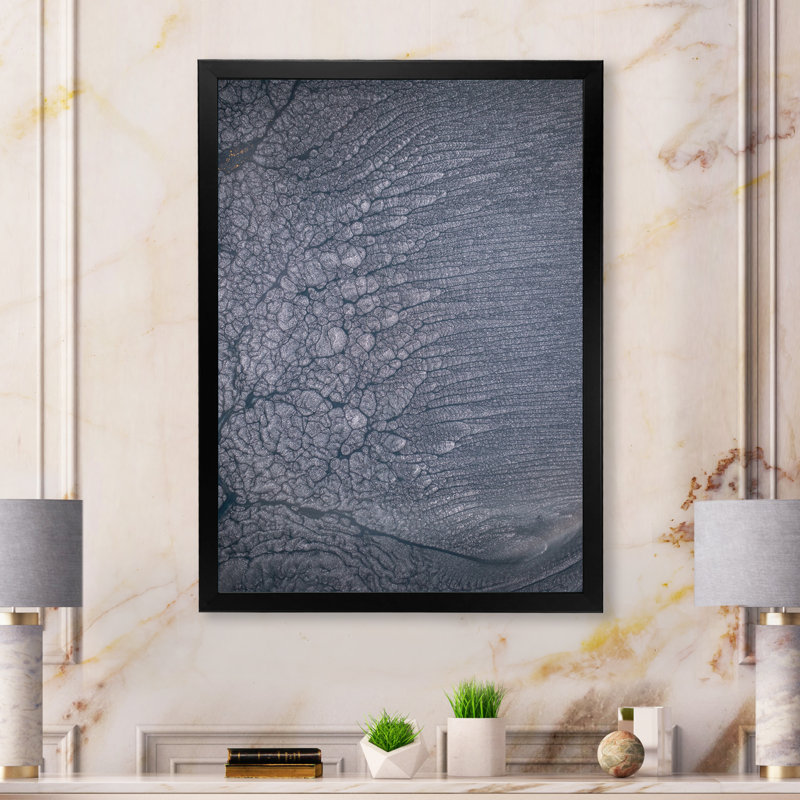 Art mural moderne sur toile luxueux gris fluo X, Cadre noir, H 12 po x l 20 po x P 1 po