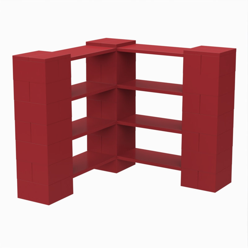 4 Level Corner Shelving, Red