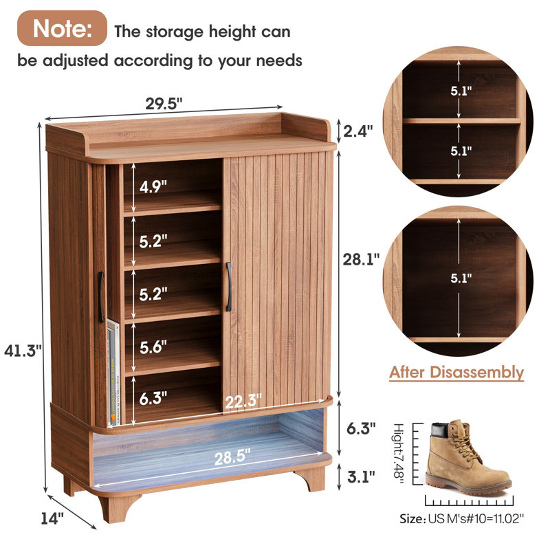 6-Tier Shoe Cabinet With Led Light