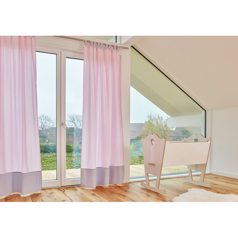 Weiße Punkte Cotton Room Darkening Curtain Pair, Pink/Grey