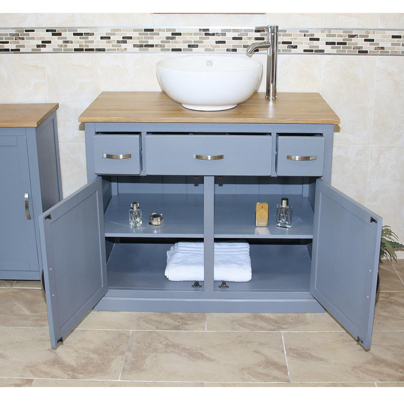 Zack 1000mm Single Bathroom Vanity with Vessel Ceramic Basin