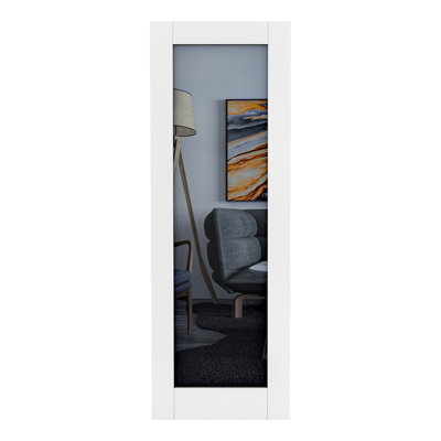 1 Lite Mirrored Prefinished Door Slab Solid Manufactured Wood Core Standard Door