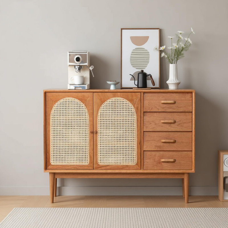 Buffet de rangement multifonctionnel en bois massif, H 35,43 po x l 47,24 po x P 15,74 po