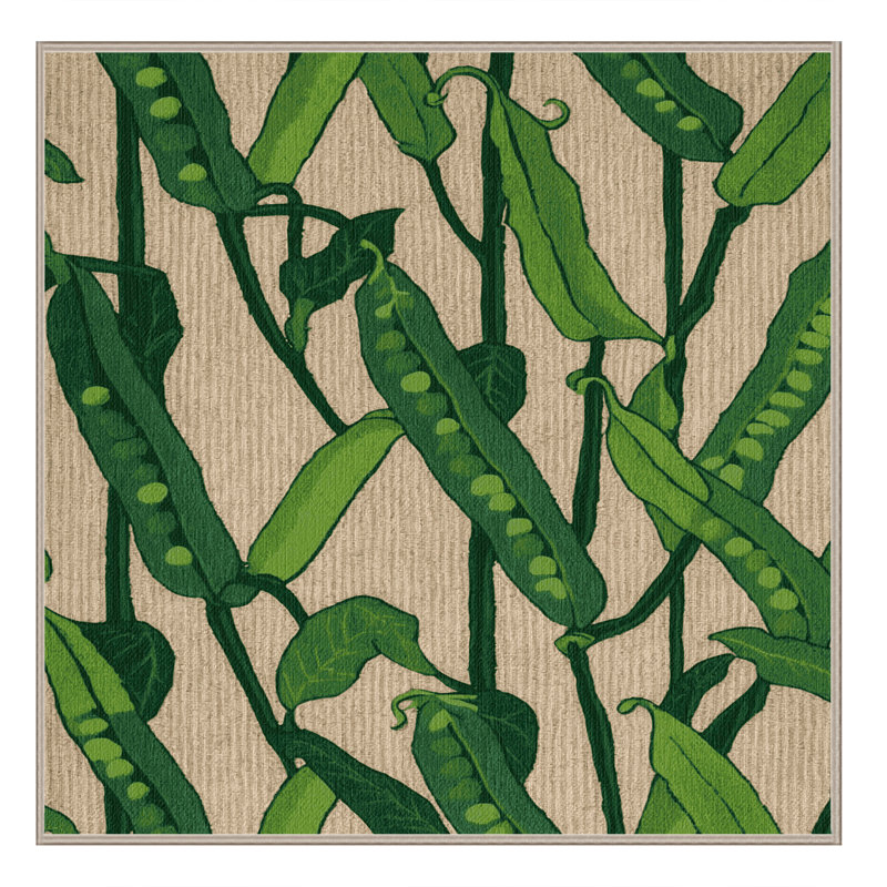  Tapis lavable à pois pousses de légumes, Carré 4 pi