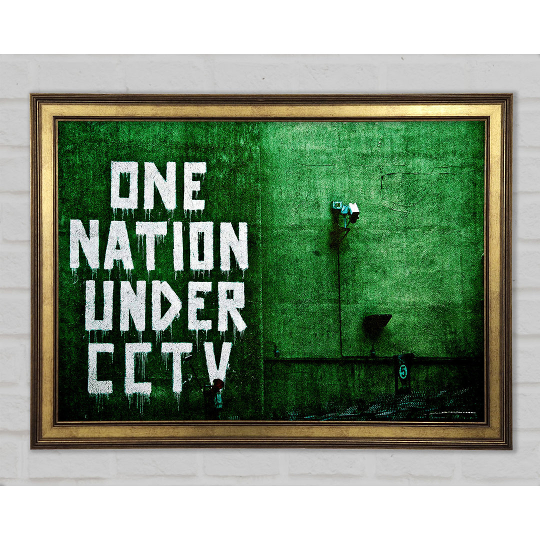 One Nation Under CCTV Green - Single Picture Frame Typography