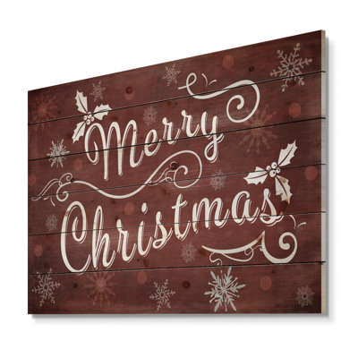 «Merry Christmas Season Greetings on Red», reproduction d'art textuel