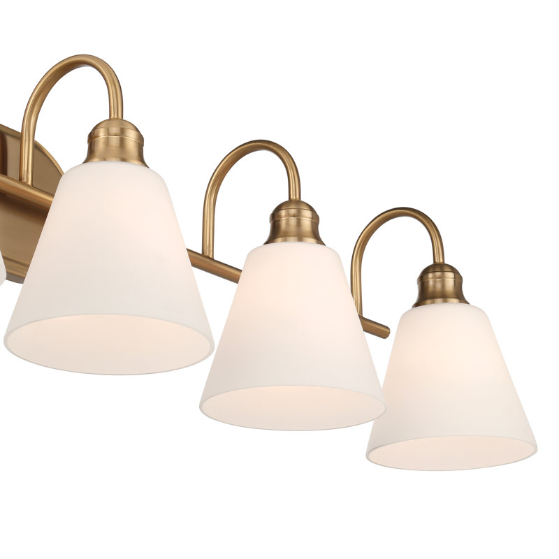 Éclairage de salle de bain à intensité variable 6 lumières, Or brossé