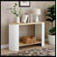 Table de bout, petite table d'appoint, table de chevet avec tablettes de rangement à 2 couches, table de canapé pour petits espaces, salon, chambre à coucher, structure stable, assemblage facile (couleur naturelle et blanc)