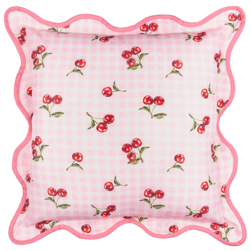 Fruits Indoor / Outdoor Square Throw Pillow Cover, Pink