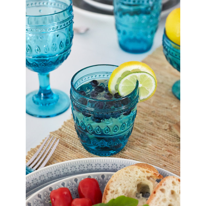 Ensemble de verres à pied 12 oz Fez, Bleu