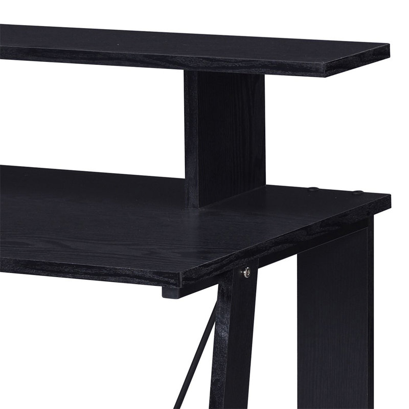 Bureau d'écriture à finition noire Nypho (sans la chaise de bureau), Noir