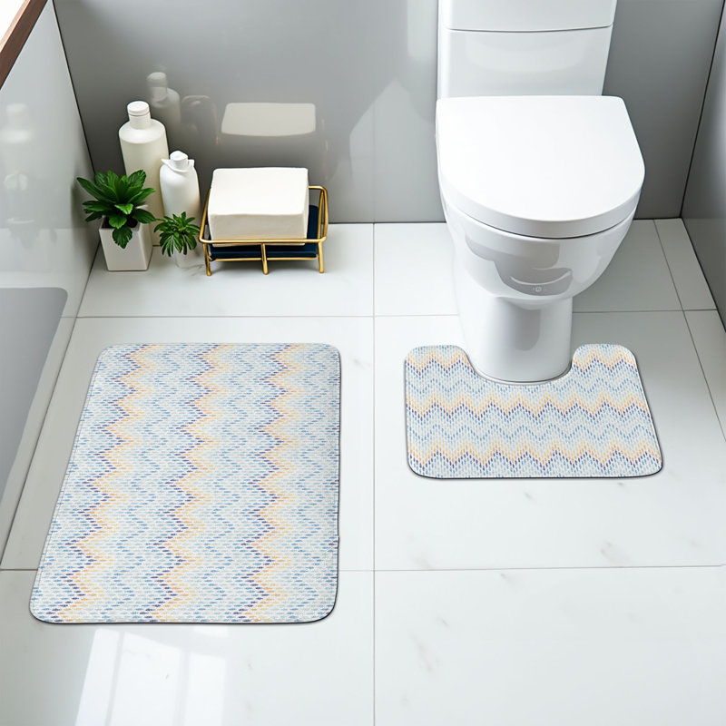  Ensemble de tapis de salle de bain Wave 2 pièces