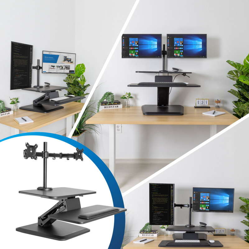 ErgoFlex 29" Compact Height Adjustable Dual Monitor Standing Desk Converter
