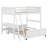 Full Over Full Bunk Bed With Built-In Desk And Storage Drawers, Wooden Bunk Bed Frame With Safety Guard Rails And Ladder-1637203946
