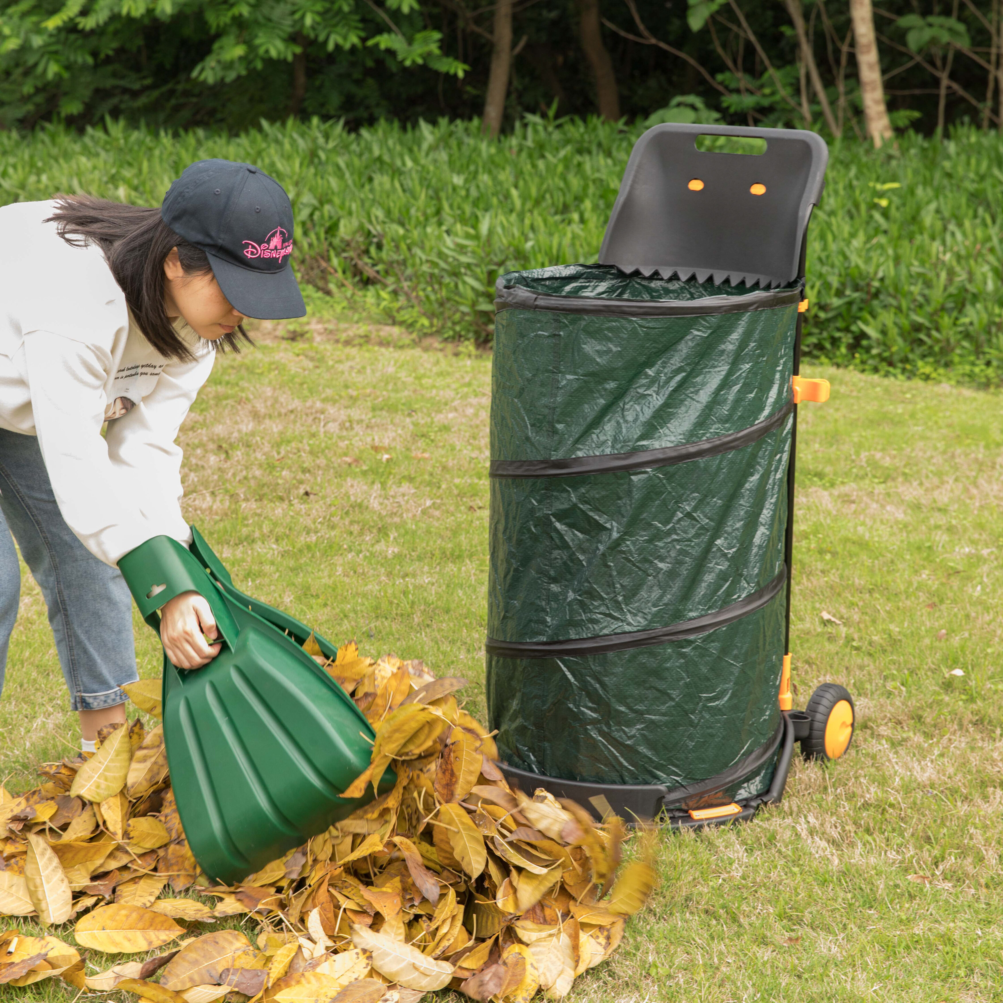 Leaf Bag Holder Plastic Liner Stand Yard 55 Gallon Trash Garbage Lawn Garden