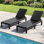 Chaise longue d'extérieur inclinable à 3 positions avec rotin imperméable