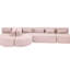 Rose avec motif combiné de 144 po, deux chaises longues mobiles, cinq coussins de dossier et de bons modules de confort de soutien, longue durée-367225249