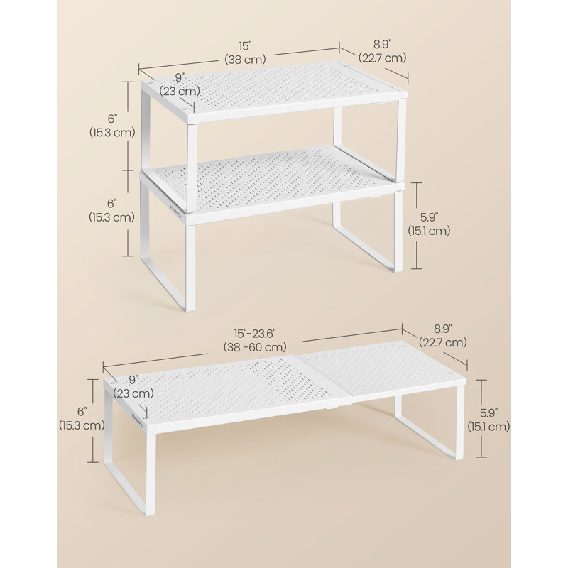 Spice Racks, Extendable Cupboard Organisers, Matte White