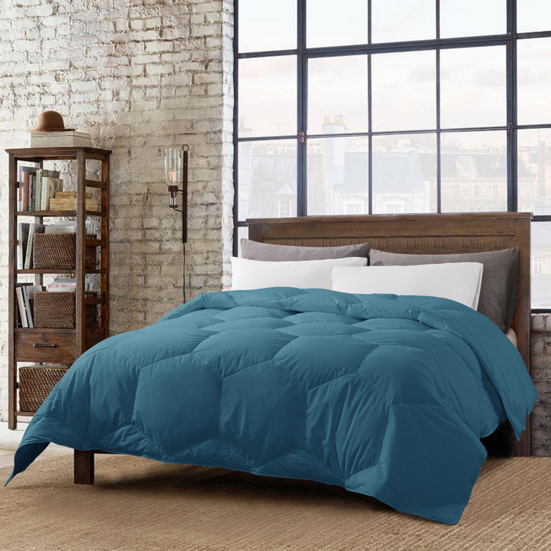 Édredon en duvet synthétique polyester toutes saisons, Très grand, Bleu sarcelle