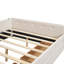 Lit plateforme double avec 2 tiroirs, bois beige, revêtement en lin, sans sommier, addition unique pour la chambre à coucher, rangement rembourré et tiroir, luxe-1215941718