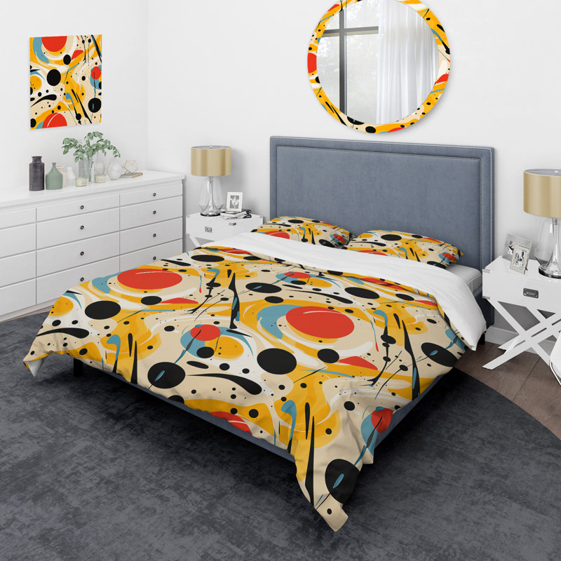 Ensemble de housse de couette Red Popart Lichtenstein Lines Matrix II, Housse de couette pour très grand lit et 2 très