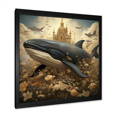 Whales Majesty Futuristic - Coastal Animal, art mural