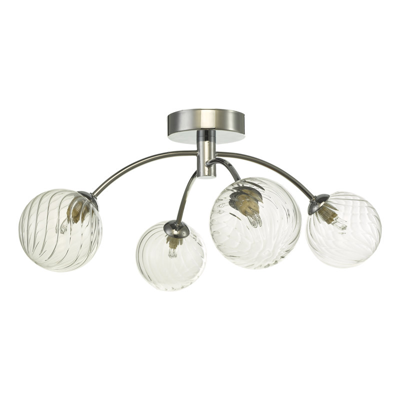 Flush Mount, 22.5" H x 44" W x 44" D, 4