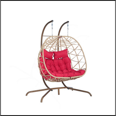 Double chaise à œufs avec support suspendu pour l'intérieur et l'extérieur