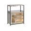 Armoire à vin industrielle avec support pour 12 bouteilles et porte-verres, armoire à alcool pour la cuisine et la salle à manger, buffet à porte en filet, gris-334056309