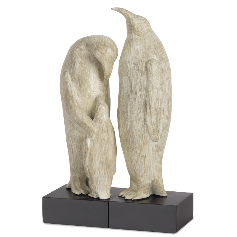 Serre-livres décoratifs en résine Penguin Family