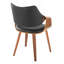 Chaise en bois de noyer et similicuir noir - ensemble de 2-251987204-251987201