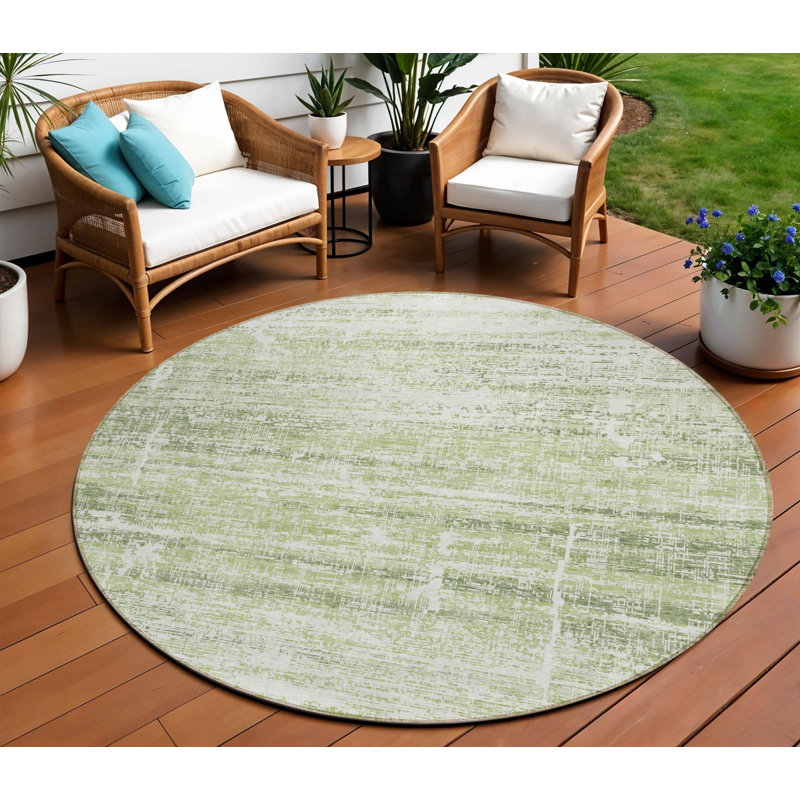 HomeRoots Round Machine Woven Area Rug