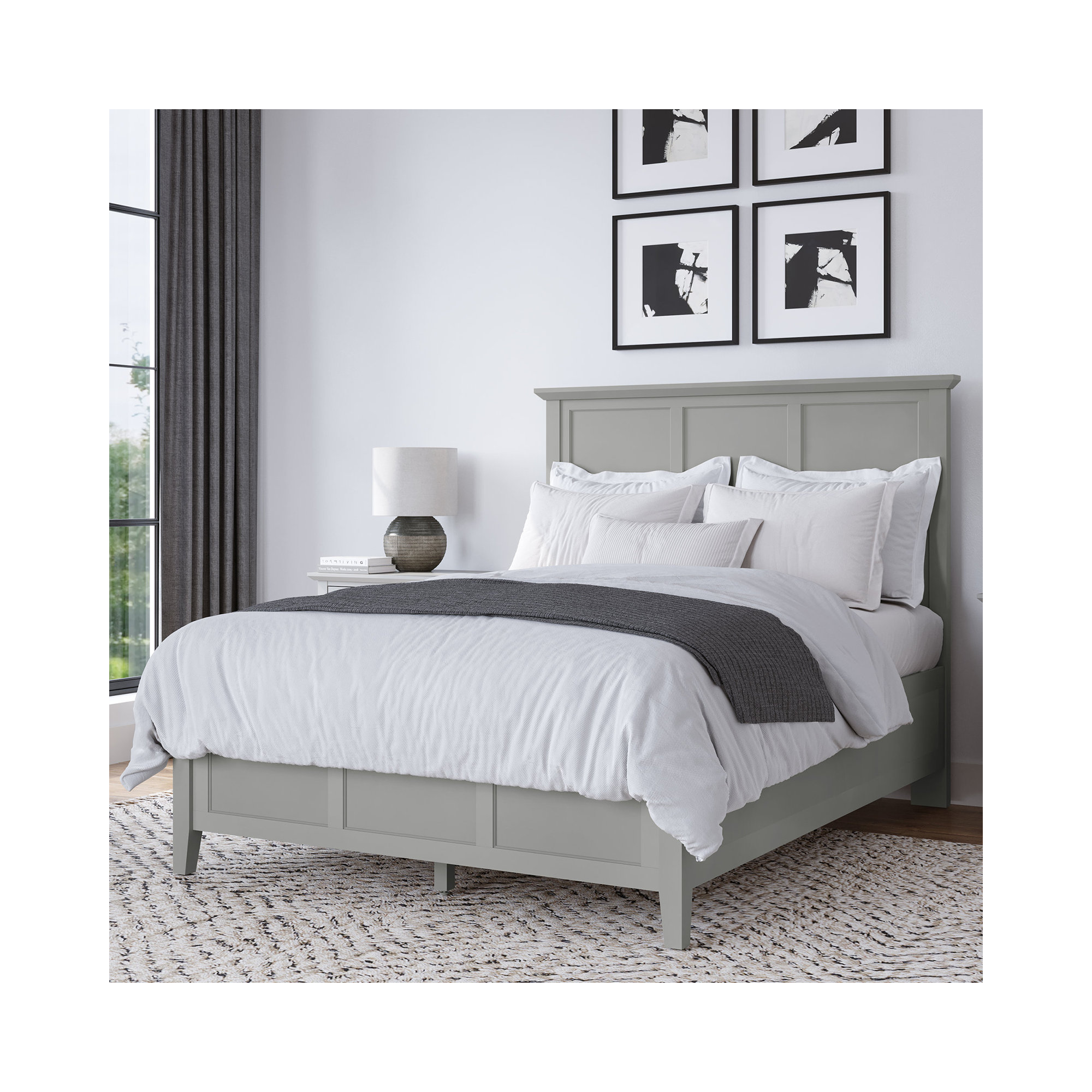 Renee Bed, Full / Double, Gray