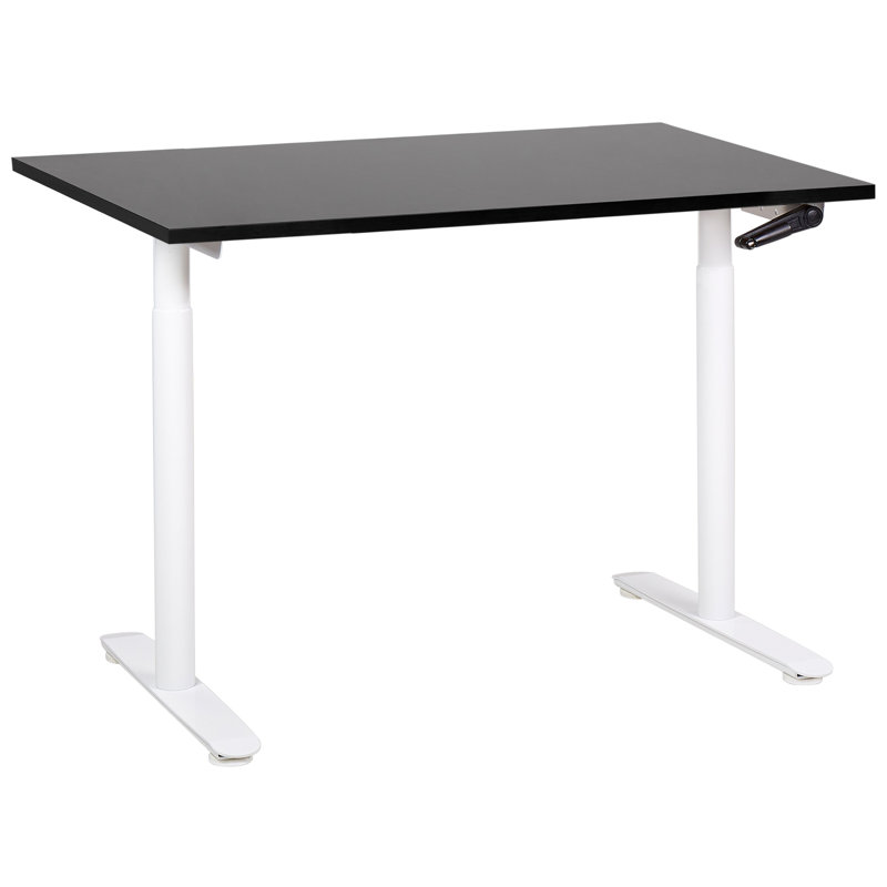 Amarianna Adjustable Height Steel Standing Desk, 119cm H x 120cm W x 72cm D, White, Black