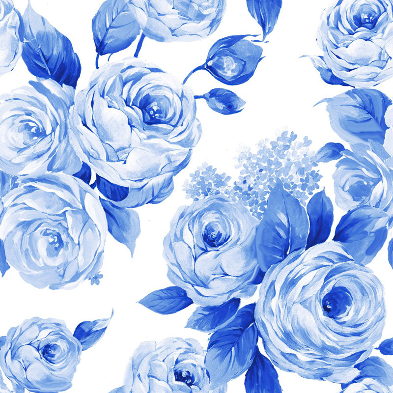 Kavy Peel & Stick Floral Wallpaper, 8.33' W x 8.33' L