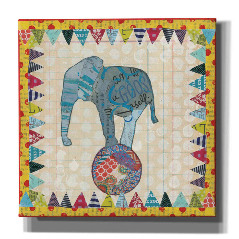 «Circus Fun II» par Courtney Prahl, art mural sur toile, H 12 po x l 12 po x P 0,75 po