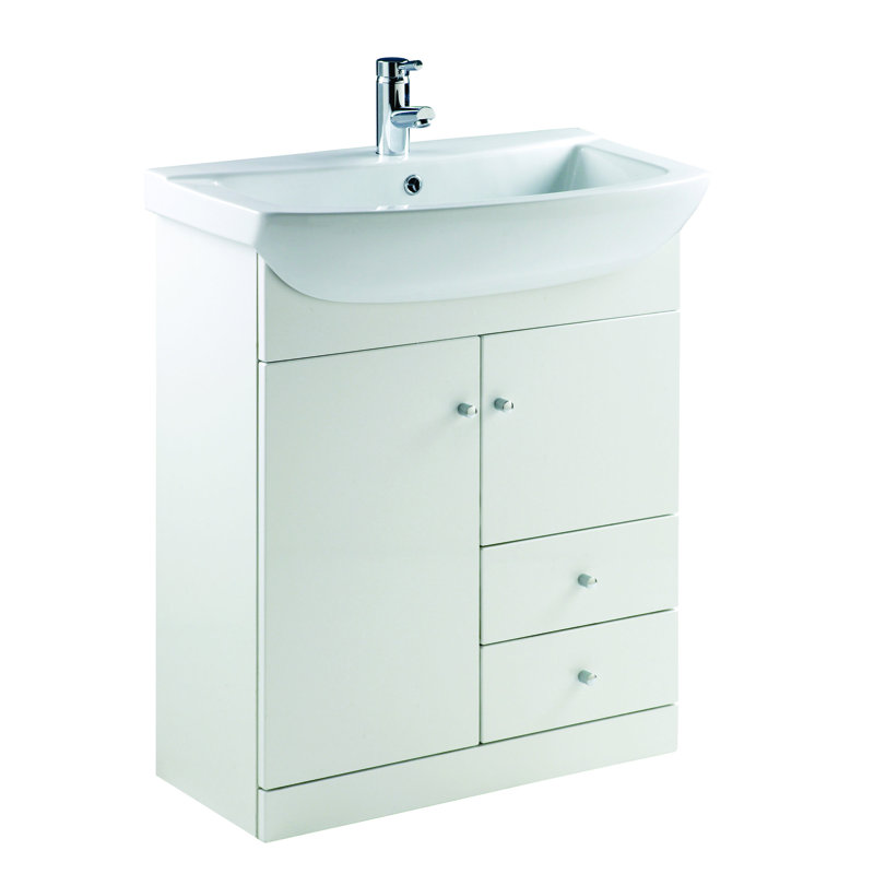 750mm Free-standing Single Vanity Unit, Bodega Grey Woodgrain