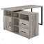 Bureau gris en L en bois flotté avec rangement