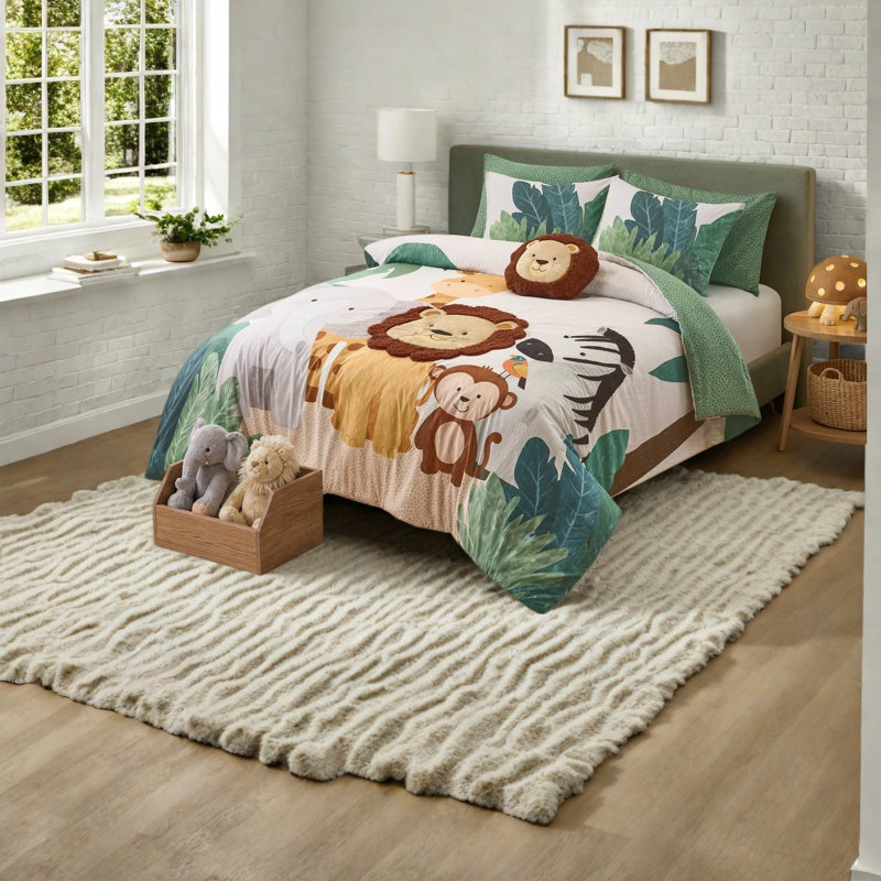 Ensembles de literie Safari Lion, ensemble d'édredon pour lit d'enfant