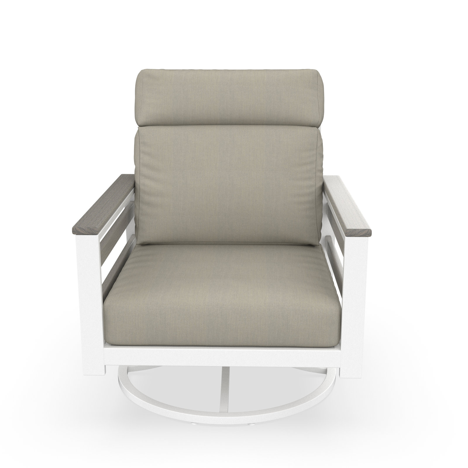 Townsend Sunbrella® Swivel Patio Lounge Chair, Spectrum Dove, White