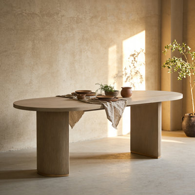 Oval Dining Table Double Pedestal