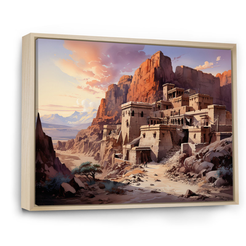 Égypte, vallée des rois, reproduction d'art sur toile, Cadre naturel flottant, H 16 po x l 32 po x P 1 po