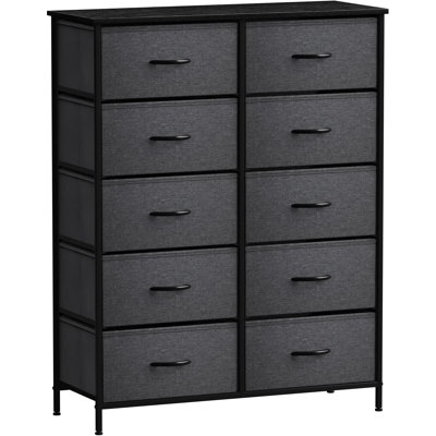 Sorbus 10 Drawers Dresser with Steel Frame and Fabric Bins