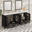 Meuble-lavabo noir 72 po avec lavabo en céramique, portes à fermeture en douceur et beaucoup de rangement - Armoire moderne et élégante pour salles de bain de taille moyenne à grande-1577686986