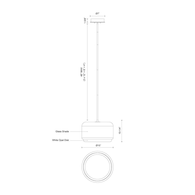 Enkel 1 - Light LED Pendant, 10.25" H x 15" W x 15" D, Brushed Gold