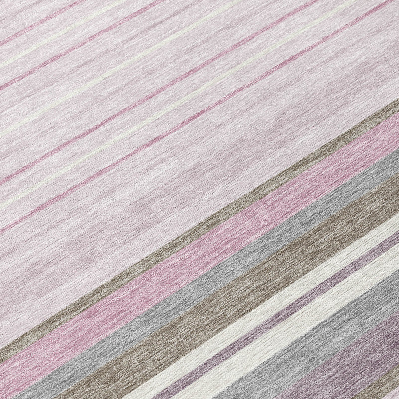 Machine Washable Indoor/Outdoor Drennen ACN2330 Stripes Rug, Rectangle 3' x 5'