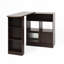 Armoire de bar moderne rotative en noyer, avec 6 boîtes de rangement et 2 tablettes en verre
