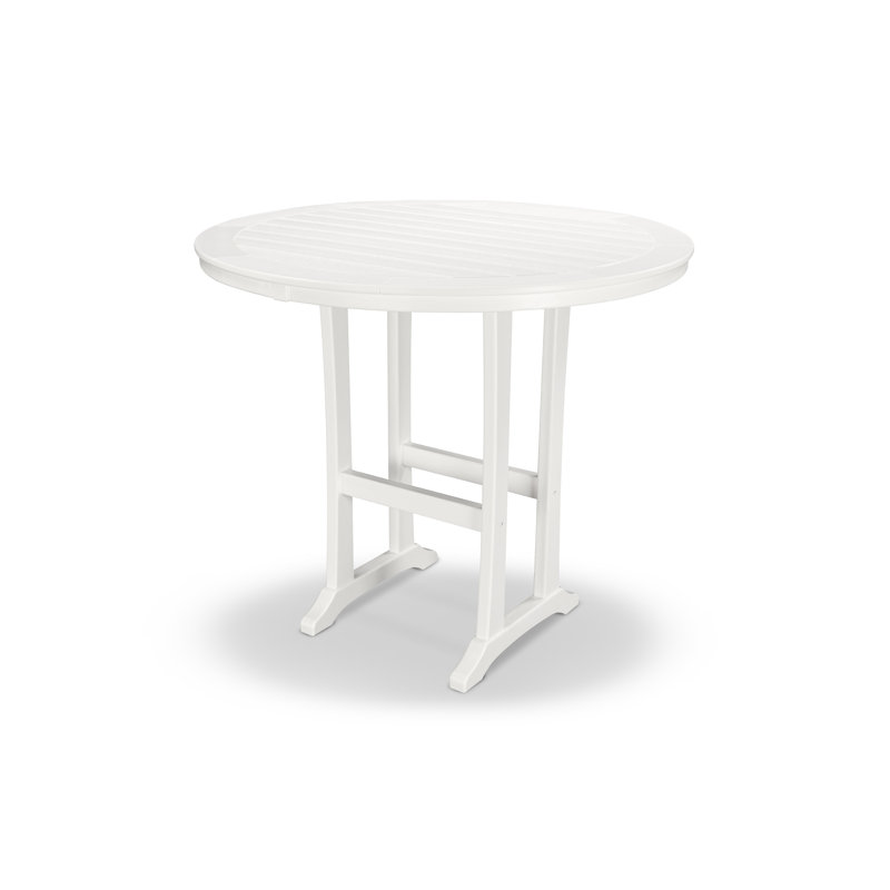 Nautical Trestle  Round Bar Table, 48" W x 48" L x 37" H, TBR Blue