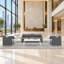 Table basse rectangulaire moderne de 47,2 pouces avec dessus blanc et pieds en métal